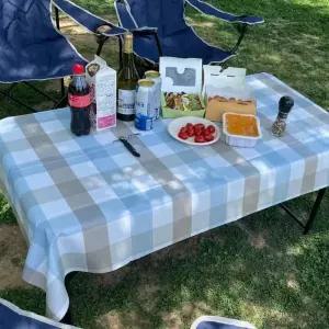 테이블보 6인용 방수 체크믹스 PVC