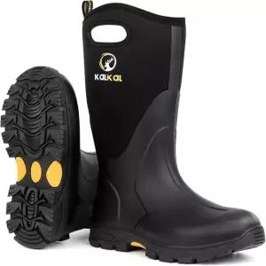 남성용 칼칼 고무 부츠 방수 단열 레인 네오프렌 통기성 머드 야외 미끄럼 방지 남성 작업용 파밍 헌팅