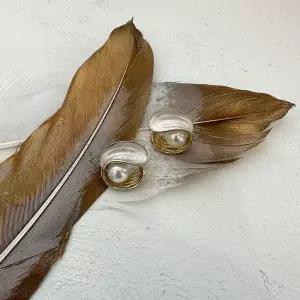 에보펄귀걸이 이어링 골드 진주 포인트 여성 액세서리 링귀걸이 귀걸이쇼핑몰 여자귀걸이