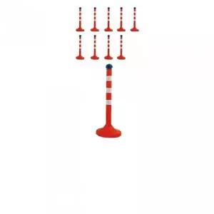 적색 차량 안전 통제용 플라스틱 봉 X 10개입