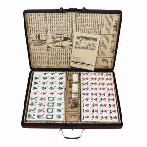 중국마작게임 파티 전통 대형 여행 세트 가방 보드 휴대용 마작패 하드케이스 숫자표시