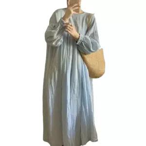 밴딩오버핏원피스 유럽풍 거즈원단 유럽스타일 루즈핏 데일리 허리밴딩 롱원피스 린넨