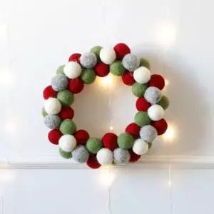 크리스마스 트리 장식용 동글동글한 펠트 리스 벽장식