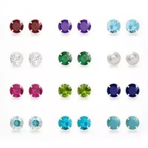 2월 3월 GOLD 귀걸이선물 탄생석 1월 별자리 큐빅 컬 탄생석 2월 3월 4월