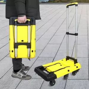 휴대용 접이식 쇼핑카트 캠핑 장바구니 옐로우 다용도 캐리어