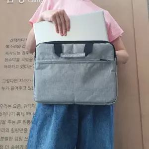 대학생 직장인 노트북가방 13인치 파우치 연그레이 손잡이 수납 포켓 케이스