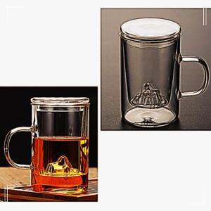 [2개구성] 뚜껑컵 내열 필터컵 선물 커피 찻 티 차 GJWD23857