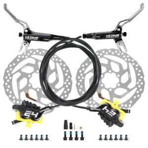 iiipro mtb 4 유압 디스크 브레이크 세트 왼쪽 로드바이크, 1550mm, 자전거 팻바이크용 800mm 패드가 세라믹 로터, 전기자전거, 후면 있는 160mm 산악자전거 키트 오른쪽 전면