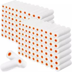 루모이 160개 4인치 폼 미니 페인트 롤러 커버 소형 고밀도 리필 벌크로 벽 찬장 문을 칠할 수 있는 평평한