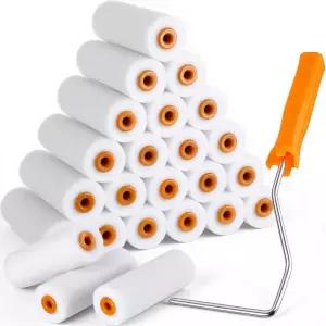 롤러 프레임 키트가 포함된 Acellegic 24개 4인치 폼 페인트 고밀도 하우스 페인팅 용품 벽 문 가구 트림