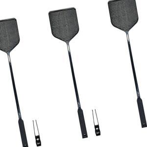 [2개구성] 3개묶음 검정모기채 집게추가 벌레잡이 집게파리채 수동파리채 블랙파리채 EWF1B33E