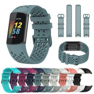 Fitbit Charge 5/6 용 스트랩 스마트 시계 밴드 스포츠 통기성 Fit 팔찌 실리콘 Charge5 Bit 액세서리