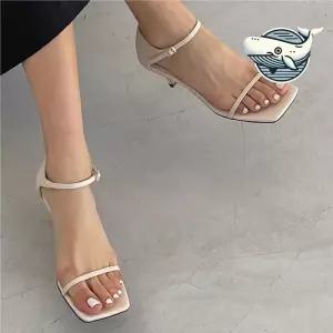 여름 정장 스트랩힐 스퀘어코 샌들힐 데일리 SZe6+8nED