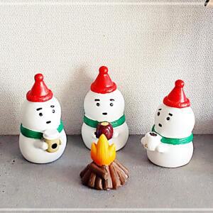 [2개구성] 파티 장식 성탄 미니 꾸미기 인형 트리 품 용 인테리어 눈사람 소 모닥불 홈 LWBAEC03