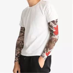 용 잉어 호랑이 문신 타투 쿨 팔토시 자외선 차단 VML8+7nVW