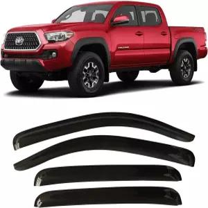 2005-2023 토요타 타코마용 테이프 온 레인 가드 더블 캡 사이드 윈도우 바이저 디플렉터스 엑스트라