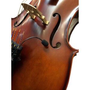 마이어스 픽업의 구스넥이 장착된 페더 첼로 픽업