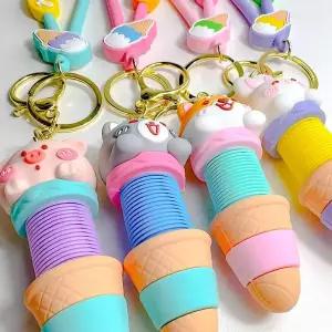 TBZ 애니멀 팝잇 튜브 아이스크림 캐릭터 동물 키링 4종 고양이키링