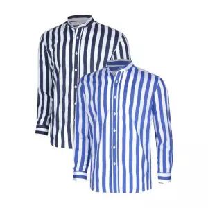 [파파브로] 국내제작 헨리넥 줄무늬남방 DE-SHAH-3463,4