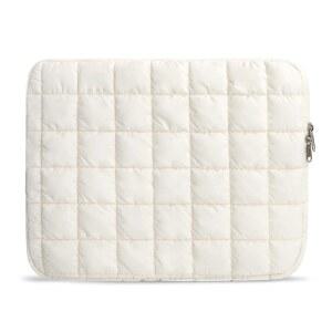 Linpr Quilted Cloud Puffy 노트북 슬리브 흰색 화이트 11-12인치, 여성 및 남성 보호 휴대용 케이스, 아이패드 프로 11인치 M5, 12인치 HP, 아수스, 델, 에이서 태블릿 노트북과 호환