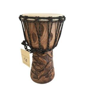 젬베 드럼 솔리드 우드 딥 조각 봉고 콩고 - 12인치 높은 MED 사이즈 전문가 중국산 없음 JIVE (거북)