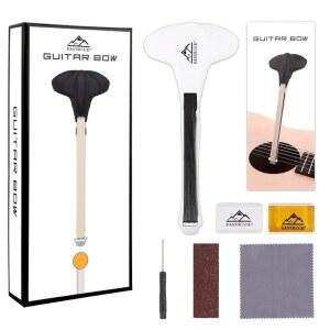 이스트록 기타 활, 어쿠스틱을 위한 2-in-1 호스헤어 바이올린과 첼로 같은 사운드 만들기, 연주자와 음악 애호가를 크리스마스 선물, 화이트(블랙 호스헤어)