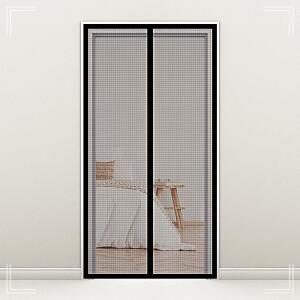 [2개구성] 블랙 망사 현관 시원한 충망 100x210cm 벌레 틀 여름 문 출입 방 모기 그래이 간편 HWEBF5E8