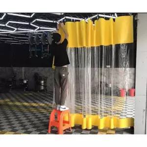 대형 비닐 방수 슬라이딩 투명 커튼 커텐 자바라