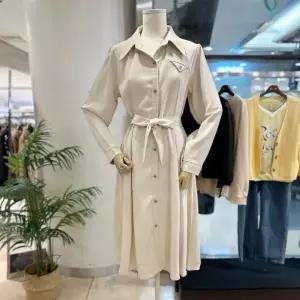 [하프클럽/파르베]  F24A75108 셔츠 카라 벨트 원피스