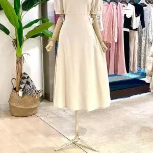 [하프클럽/파르베]  F23B24738 린넨 플레어 뒷밴딩 스커트