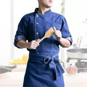 데님 작업복 롤업 비스트로 단체 유니폼 셰프복 레스토랑