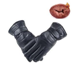 [2개구성] PU가죽 -블랙 학교 교실 학원 털 오토바이 자전가 남성 겨울 방한 터치가능 장갑 YSWB69AEF