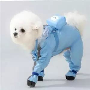 [반려] 전신 강아지산책 우비 반사 강아지 레인코트 신발 일체형 중형견