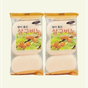 [2개구성] 향이 좋은 살구비누 90g 6개입 학교 교실 학원 관공서 세안 때 손 소프 청결 목욕탕 YSWB8C79A