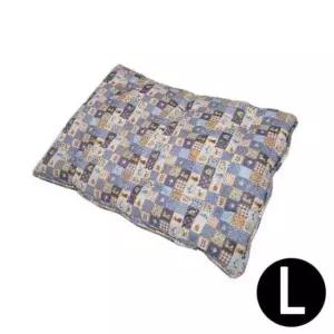 [반려] 강아지 L 블루 퍼피하우스 플래드 평방석