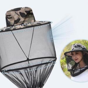[2개구성] 방충 망 모기 양봉 여름 태양 모자 스트랩 잔솔 초 벌 낚시 썬캡 버킷햇 HWF50DA9