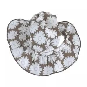 [반려] 강아지 프릴 플라워 썬캡 브라운 1P 애견 패션 모자