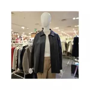 [하프클럽/올리브데올리브]  OL4WBA24 페이크 레더 옆트임 블라우스