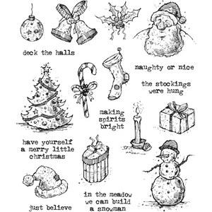 스탬프 익명 CMS318 너덜너덜한 크리스마스 팀 홀츠 달라붙는 스탬프, 7인치 x 8 5인치