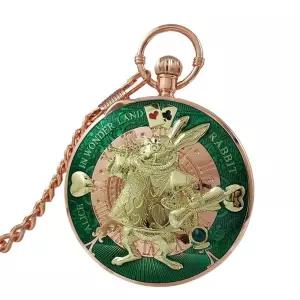 이상한 나라의 앨리스 오르골 목걸이 회중시계 시계