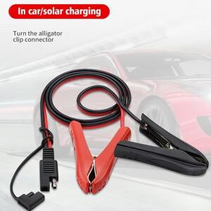 SAE-악어 악어 클립 커넥터 퀵 릴리스 디스커넥트 자동차 태양광 충전 연장 케이블