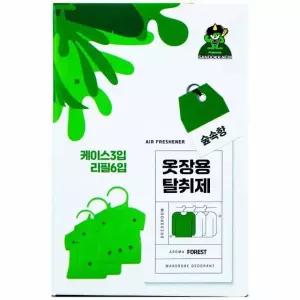 산도개비 옷장용 탈취제 숲속향 4ml x 6개입(케이스 3개 리필 6개)