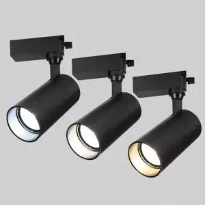 [Deco] KS 레일조명 LED 일체형 등기구 20W 블랙 원통 플리커프리 각도조절 매장