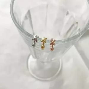 원터치 크로스 피어싱 피어싱 나비피어싱 버터플라이피어싱 링피어싱 큐빅피어싱