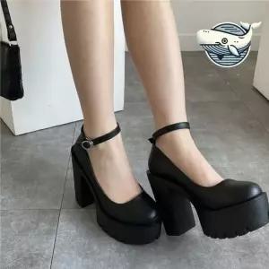 스타일리시 통굽 발목 스트랩 구두 세련된 통굽구두 통굽힐 발편한여성구두 편한여자구두