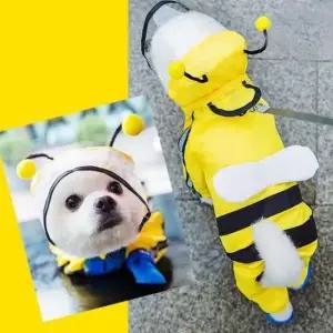 [반려] 애견 애견옷 꿀벌 우의 노랑