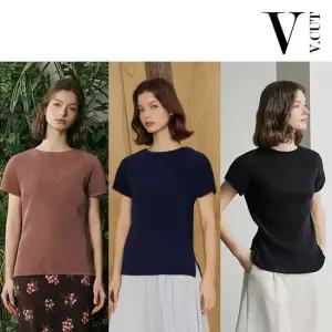 [브이컷][브이컷(v-cut)] [초특가]브이컷 플리츠 티블라우스 3종