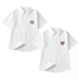 화이트 캠퍼스 컬러자수 반팔 교복셔츠 교복 학생복