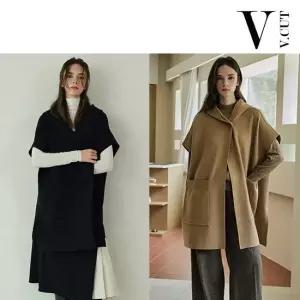 [브이컷][브이컷(v-cut)] [런칭가69,900원 3만원]브이컷 울혼방  케이프 코트 1종