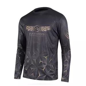 아티누스 AT-557 고밀도 냉감 라운드 티셔츠 블랙 바다 낚시복